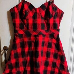 Red and Black Plaid Dress